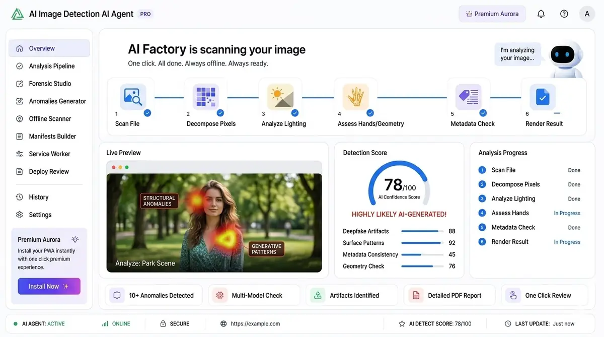 AI SSL checker dashboard — example of the AI SSL/HTTPS security deliverability risk dashboard software
